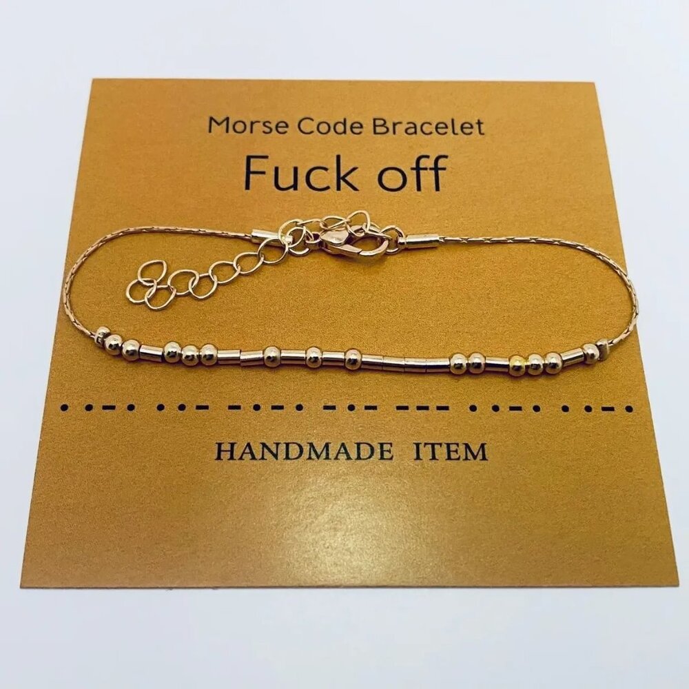 ($8) F*ck Off Morse Code Bracelet